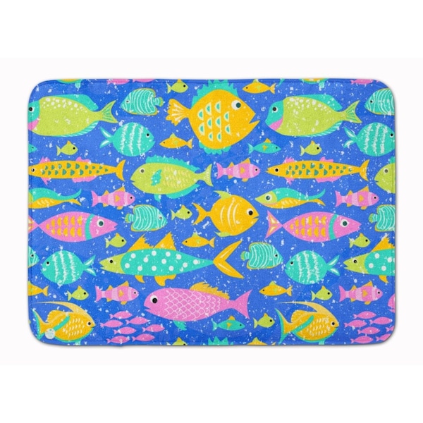 Carolines Treasures Little Colorful Fishes Machine Washable Memory Foam Mat VHA3034RUG - main